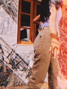 Beige Flare Jeans