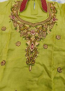 Embroidered Green Kurta