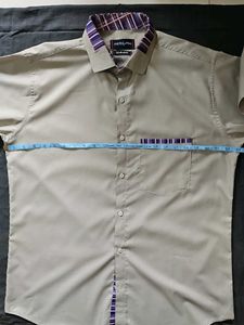 42L Designer Solid Grey Collared Casual Shirt