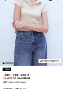 H&amp;M RIBBED POLO TSHIRT