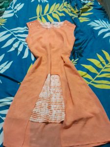 Designer Peach Colour Dress