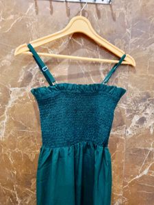 Green Smocked Jumpsuit