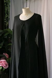 Elegant Black Cape Dress