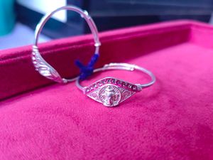 Real Silver Baby Bangle One Pair