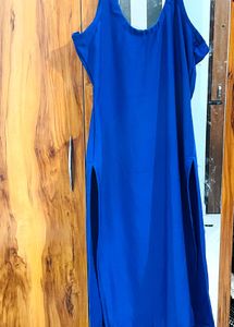 Blue Sleeveless Slit Kurti