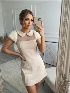 Cute Faux Fur Collar Dress