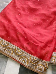 Embroidered Saree with Blouse And Peticoat