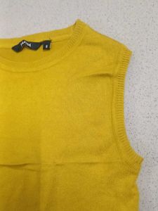 Yellow Sleeveless Knit Top