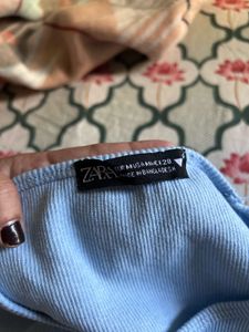 Embellished Crop Top- Blue