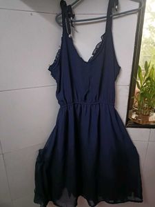 Navy Blue Ruffle Summer Dress