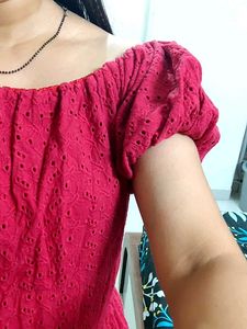 ❤️ Cute Eyelet Puff Sleeve Short Dress