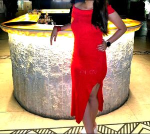 Red Slit Dress