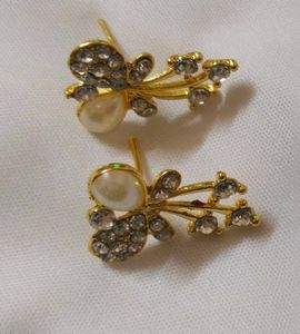 Metal Gold Plated Jewel Set With Earrings