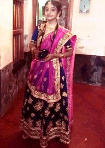 Elegant Blue &amp; Pink Lehenga