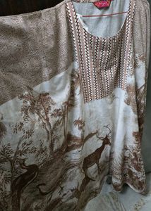 Animal Print Kaftan With Plazzo