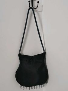 Black Beaded Shoulder Bag