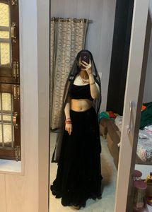 Black Velvet Backless Lehanga🖤🦋🎀