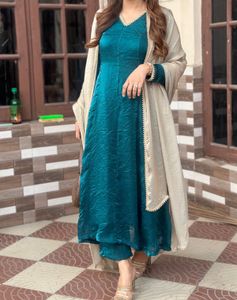 Teal Jimmy Choo Plazzo Kameez