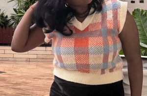 Plaid Knit Vest