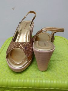 KHADIMS Gold Sequin Heels