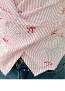 Striped Sleeveless Top with Bows