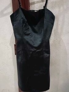 A Black Velvet Mini Dress For Women