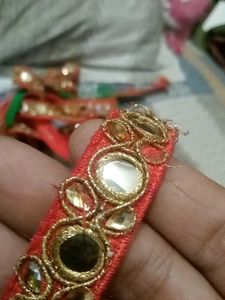 Red &amp; Gold Embellished Trim