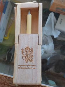 Engraved Ganesha Pen in Wooden Box