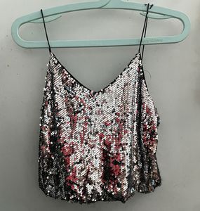 Sparkling Sequin Crop Top
