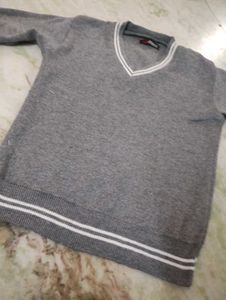 Gray V-Neck Sweater