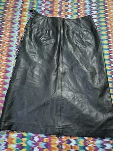Camel Leather Long Skirt /Korean/Retro/Vintage