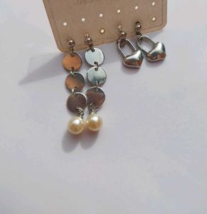 Earring Bundle: Dangle & Heart Studs