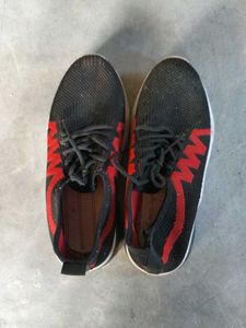Stylish Black & Red Sneakers