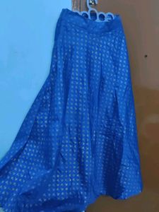 Elegant Blue Ethnic Skirt With Packet
