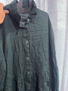 Green Button-Down Shirt Dress