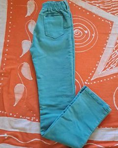 Blue Elastic Waist Pants