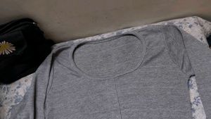 grey &amp; Red Long Sleeve Top