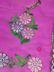 PINK SAREE WITH BLOUSE