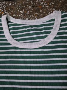 Striped Green &amp; White Tee
