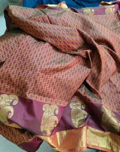 Maroon Korvai Kanchipuram Silk Saree