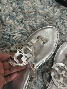 Tory Burch Silver Flats