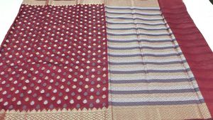 GRAND BANARASI WOVEN DESIGN COTTON SAREE 💜
