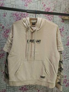 Beige 'Dream!' Graphic Hoodie