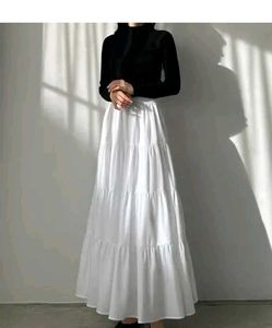 White Tiered Maxi Skirt