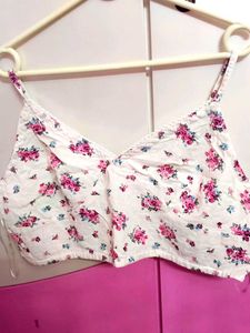 Floral cute coquette top