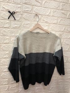 Striped Knit Pullover Sweater