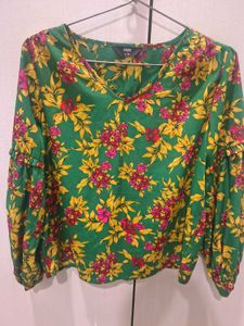 Floral Green Blouse