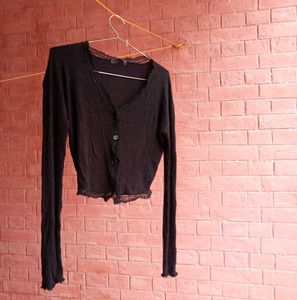 Pinteresty Lace Cardigan Black