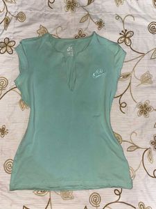 Nike Mint Green Cap Sleeve V-Neck Top