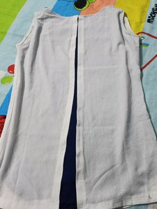 White And Neavy Blue Colour Top For Women.